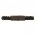 Pulsera trenzada de PU con cable de carga y transferencia de datos 60W color negro quinta vista