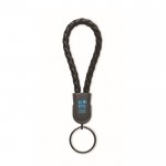 Pulsera negra trenzada con cable de carga y transferencia de datos 60W color negro vista de impresión