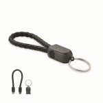 Pulsera negra trenzada con cable de carga y transferencia de datos 60W color negro