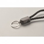 Pulsera negra trenzada con cable de carga y transferencia de datos 60W color negro vista fotografía cuarta vista