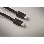 Pulsera negra trenzada con cable de carga y transferencia de datos 60W color negro vista fotografía quinta vista