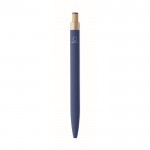 Bolígrafo de aluminio reciclado con pulsador de bambú tinta azul color azul sexta vista