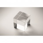 Elegante premio en forma de cubo de cristal para personalizar color transparente vista fotografía tercera vista