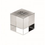 Elegante premio en forma de cubo de cristal para personalizar color transparente vista principal