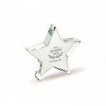 Trofeo en forma de estrella de cristal para personalizar color transparente vista principal