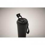 Vaso de acero inoxidable reciclado con tapa y pajita 2 en 1 500ml color negro vista fotografía tercera vista