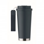 Vaso de acero inoxidable reciclado con tapa y pajita 2 en 1 500ml color azul marino septima vista
