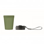 Vaso antifugas para llevar con correa de poliéster RPET 300ml color verde oscuro sexta vista
