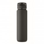 Botella de plástico con marcas de tiempo y tapa abatible 1L color negro octava vista