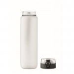 Botella de plástico con marcas de tiempo y tapa abatible 1L color blanco transparente