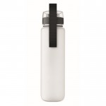 Botella de plástico con marcas de tiempo y tapa abatible 1L color blanco transparente