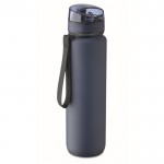 Botella de plástico con marcas de tiempo y tapa abatible 1L color azul marino tercera vista