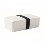 Fiambrera de plástico con banda elástica de cierre 750ml color blanco octava vista