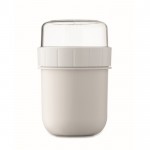 Taza para llevar de desayuno con 2 compartimientos separados 450ml color blanco septima vista