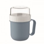 Taza para llevar de desayuno con 2 compartimientos separados 450ml color negro mate