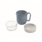 Taza para llevar de desayuno con 2 compartimientos separados 450ml color negro mate cuarta vista