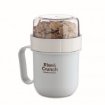 Taza para llevar de desayuno con 2 compartimientos separados 450ml color azul claro vista principal segunda vista