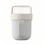 Taza para llevar de desayuno con 2 compartimientos separados 450ml color azul claro sexta vista