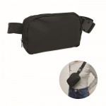 Riñonera de PU con compartimiento principal y bolsillo trasero color negro