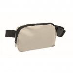Riñonera de PU con compartimiento principal y bolsillo trasero color marfil octava vista