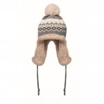 Gorro de forro polar y poliéster con orejeras para adulto color negro