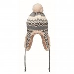 Gorro de forro polar y poliéster con orejeras para adulto color negro tercera vista