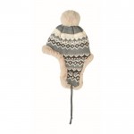 Gorro de forro polar y poliéster con orejeras para adulto color negro septima vista