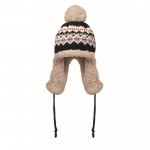 Gorro de forro polar y poliéster con orejeras para adulto color gris