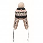 Gorro de forro polar y poliéster con orejeras para adulto color gris tercera vista