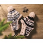 Gorro de forro polar y poliéster con orejeras para adulto color gris vista bodegón