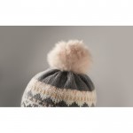 Gorro de forro polar y poliéster con orejeras para adulto color gris vista fotografía quinta vista