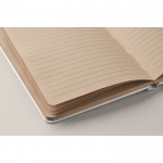 Libreta hecha de caña de azúcar de tapa dura A5 papel a rayas color blanco vista fotografía cuarta vista