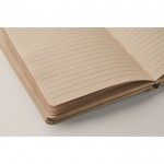Libreta hecha de caña de azúcar de tapa dura A5 papel a rayas color caqui vista fotografía cuarta vista
