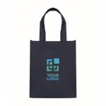 Bolsa pequeña de RPET de varios colores con fuelle inferior 80 g/m2 color azul vista de impresión