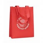 Bolsa pequeña de RPET de varios colores con fuelle inferior 80 g/m2 color rojo vista principal