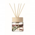 Difusor de 6 varillas con olor a vainilla y flores de decoración color transparente