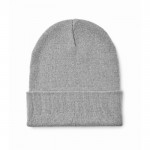 Clásico gorro de poliéster con dobladillo en talla única color gris