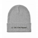 Clásico gorro de poliéster con dobladillo en talla única color gris vista principal