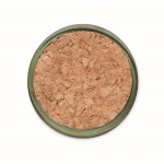Vela de cera vegetal con aroma a vainilla y tapa de corcho color verde quinta vista