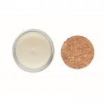 Vela de cera vegetal con aroma a vainilla y tapa de corcho color beige cuarta vista