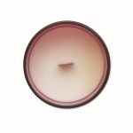 Vela con aroma a vainilla de cera vegetal y mecha de madera color burdeos quinta vista