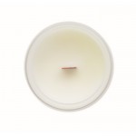 Vela con aroma a vainilla de cera vegetal y mecha de madera color blanco quinta vista