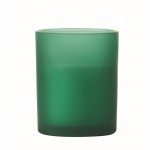 Vela con aroma a vainilla de cera vegetal y mecha de madera color verde sexta vista