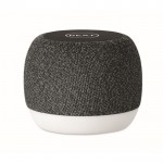 Pequeño altavoz inalámbrico de RPET y detalle de bambú negro color negro vista principal