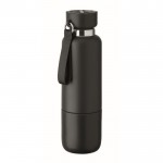 Botella isotérmica con asa y vaso en parte inferior 500ml color negro