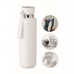 Botella isotérmica con asa y vaso en parte inferior 500ml color blanco