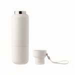 Botella isotérmica con asa y vaso en parte inferior 500ml color blanco novena vista