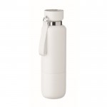 Botella isotérmica con asa y vaso en parte inferior 500ml color blanco