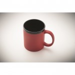 Taza de cerámica con revestimiento de tacto suave de colores 300ml color rojo vista fotografía cuarta vista