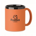Taza de cerámica con revestimiento de tacto suave de colores 300ml color naranja vista principal